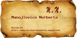 Manojlovics Norberta névjegykártya